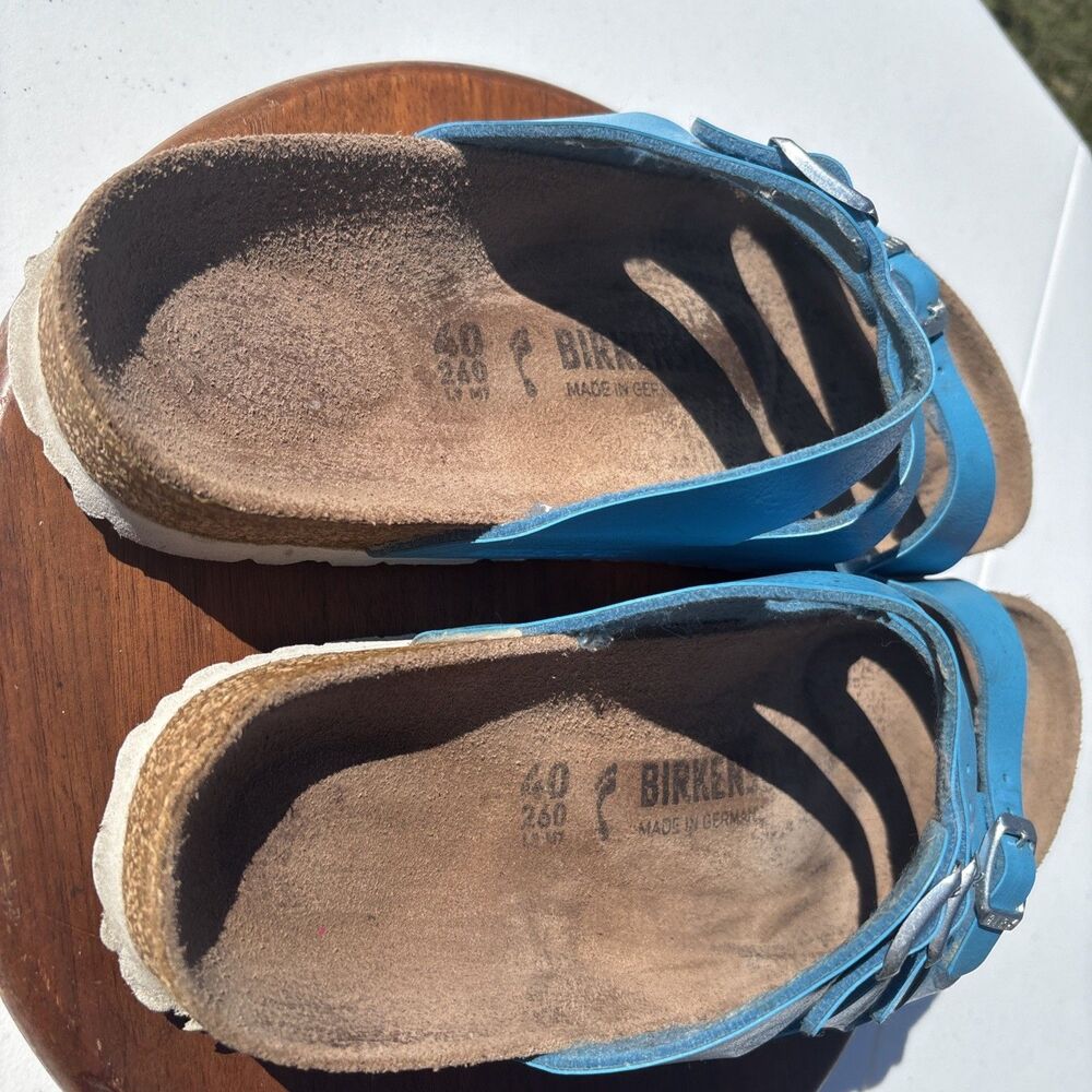 Birkinstock Florida Sandals Slides Women’s EU 40 US W9 Blue 3 Strap - Picture 5 of 12
